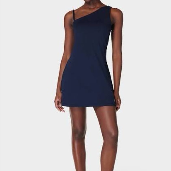 SWEATY BETTY Asymmetric Sport Dress |  Navy | Size XS - Picture 3 of 9